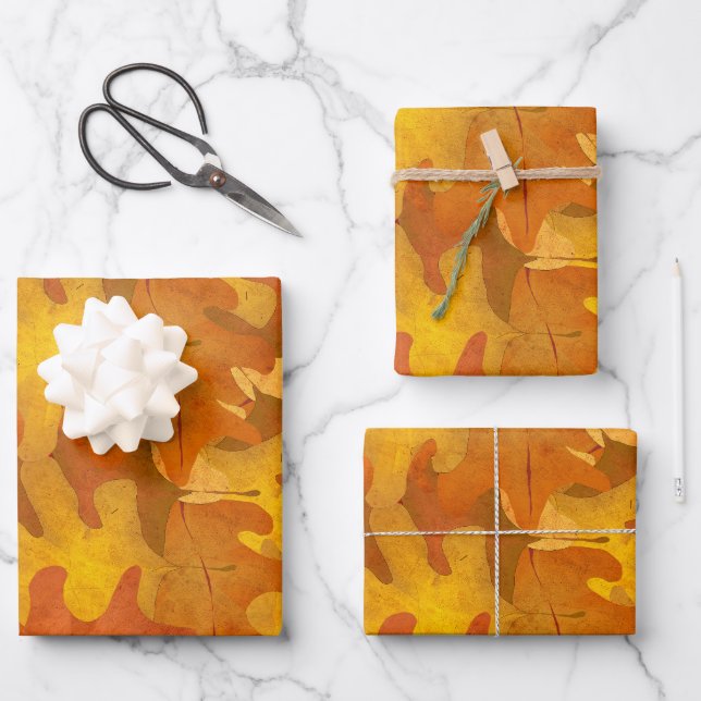 Fall Leaves Wrapping Paper Sheets (Front)