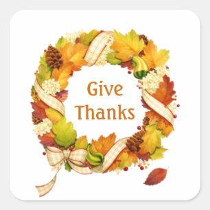 Fall leaves wreath Thanksgiving Sticker
