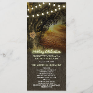 Fall Lights Oak Tree Wedding Ceremony Programs Programme