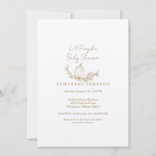 Fall Li'l Pumpkin Ecru Baby Shower Invitation
