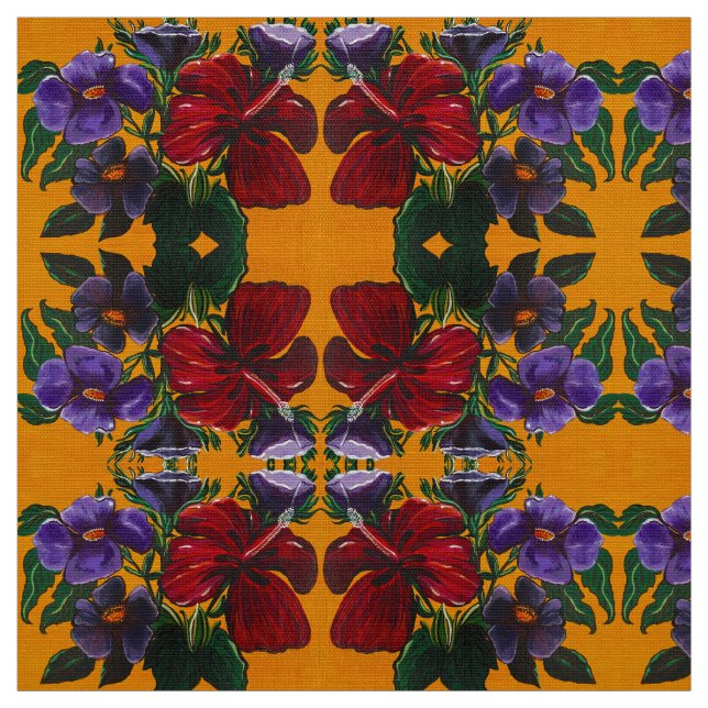 Fall Lily Swirl Fabric (Swatch)