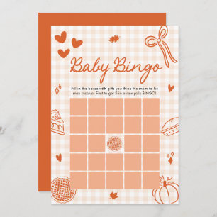 Fall Little Cutie Pie Baby Bingo Baby Shower Game Invitation