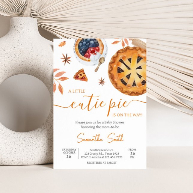 Fall Little Cutie Pie Baby Shower Invitation (Fall Pie Baby Shower Invitation
)