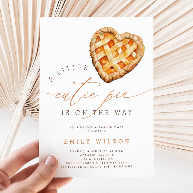Fall Little Cutie Pie Gender Neutral Baby Shower Invitation (Creator Uploaded)