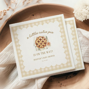 Fall Little Cutie Pie Is On The Way Baby Shower Napkin