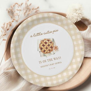Fall Little Cutie Pie Is On The Way Baby Shower Paper Plate
