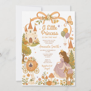 Fall Little Princess Enchanted Kingdom Baby Shower Invitation