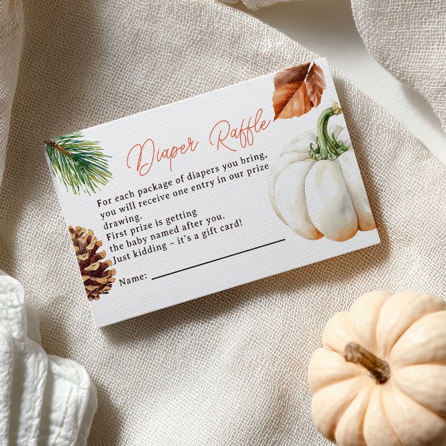 Fall Little Pumpkin Autumn Baby Diaper Raffle Enclosure Card (Fall Little Pumpkin Autumn Baby Diaper Raffle Enclosure Card)