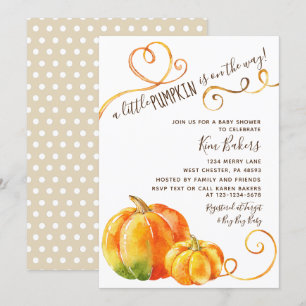 Fall Little Pumpkin Autumn Baby Shower Invitation