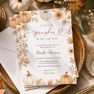 Fall Little Pumpkin Autumn Baby Shower Invitation