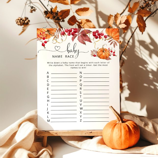 Fall little pumpkin baby name race game (Creator Uploaded)