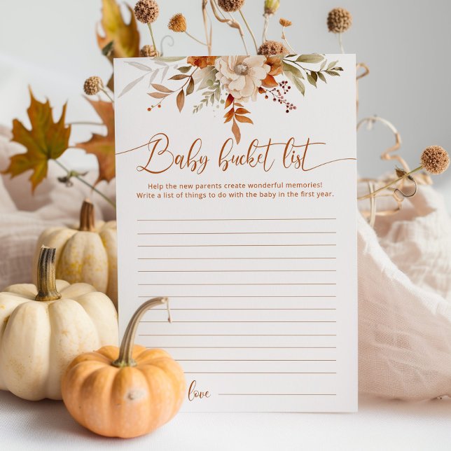 Fall little pumpkin baby shower baby bucket list (Creator Uploaded)