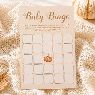 Fall Little Pumpkin Baby Shower Bingo Game