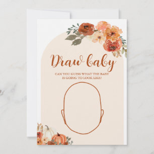 Fall Little Pumpkin Baby Shower Draw the Baby Game Invitation