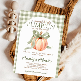Fall Little Pumpkin Baby Shower Gender Neutral Invitation