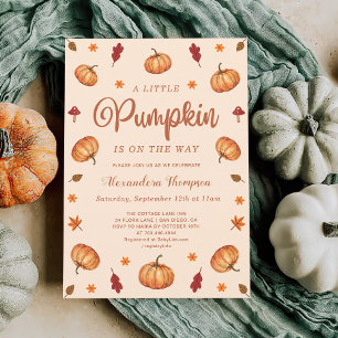 Fall Little Pumpkin Baby Shower   Gendern Neutral Invitation