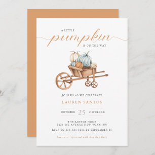 Fall - Little Pumpkin Baby Shower   Invitation