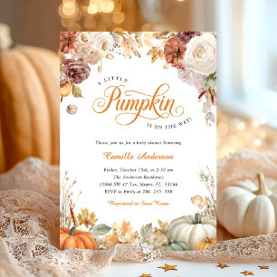 Fall Little Pumpkin Baby Shower Invitation