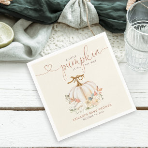 Fall Little Pumpkin Baby Shower Napkin