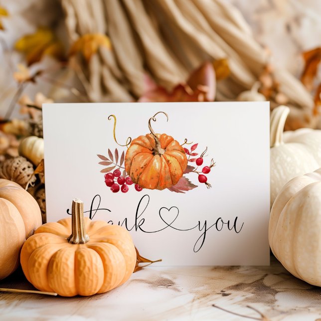 Fall little pumpkin baby shower thank you card (Creator Uploaded)