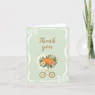 Fall Little Pumpkin Baby Shower Thank You Card