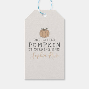 Fall Little Pumpkin birthday party favour Gift Tag