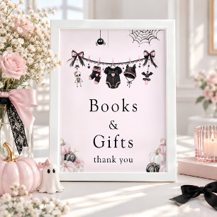 Fall Little Pumpkin Books and Gifts Baby Shower Poster