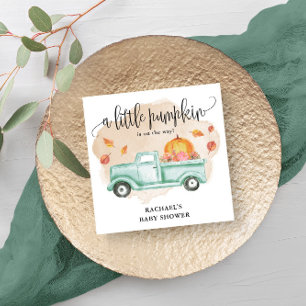 Fall Little Pumpkin Farm Truck Baby Shower Napkin