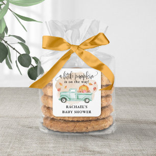 Fall Little Pumpkin Farm Truck Baby Shower Square Sticker