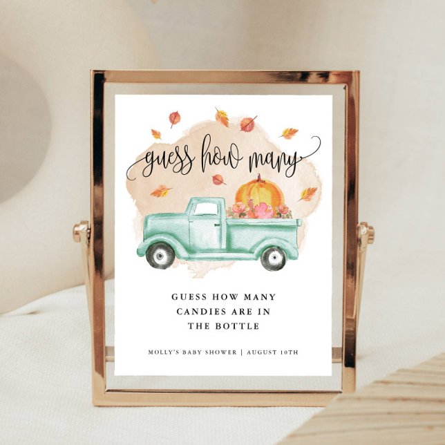 Fall Little Pumpkin Farm Truck Guess How Many Game Poster (Creator Uploaded)