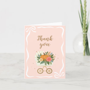 Fall Little Pumpkin Girl Baby Shower Thank You Card
