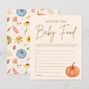 Fall Little Pumpkin Guess the Baby Food Game Card
