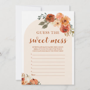 Fall Little Pumpkin Guess the Sweet Mess Game Card