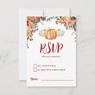 Fall Little Pumpkin RSVP Response Card