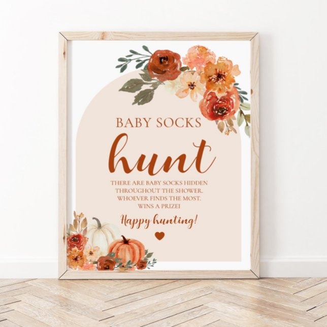 Fall LittlePumpkin Baby Sock Hunt Baby Shower Game Poster (Creator Uploaded)