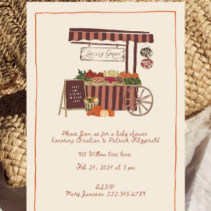 Fall Locally Grown Baby Shower Invitation Farmer