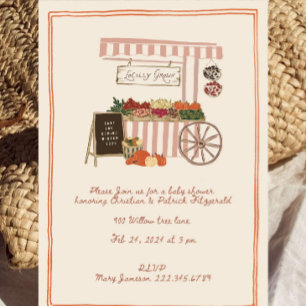 Fall Locally Grown Baby Shower Invitation Farmer