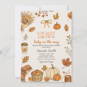 Fall Locally Grown Pumpkin Baby Shower Invitation