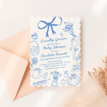 Fall Locally Grown Pumpkin Baby Shower Scalloped