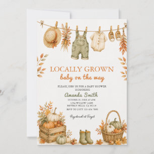 Fall Locally Grown Veggies Market Baby Shower Invitation