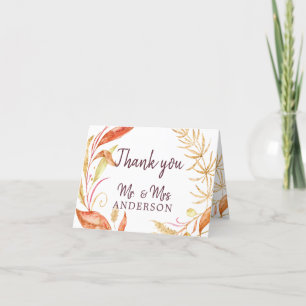 Fall Love Autumn Foliage Wedding Thank You Photo