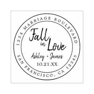 Fall Love Future Mr Mrs Wedding Date RSVP Rubber S Stamp