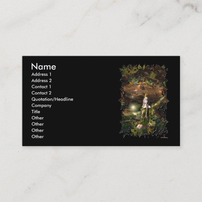 Fall Magic Fairy Business Cards (Front)