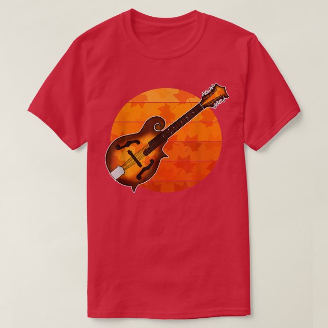 Fall Mandolin Mandolinist Autumn Thanksgiving Musi T-Shirt (Design Front)