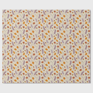 Fall Maple and Lavender Gift Wrap for Thanksgiving