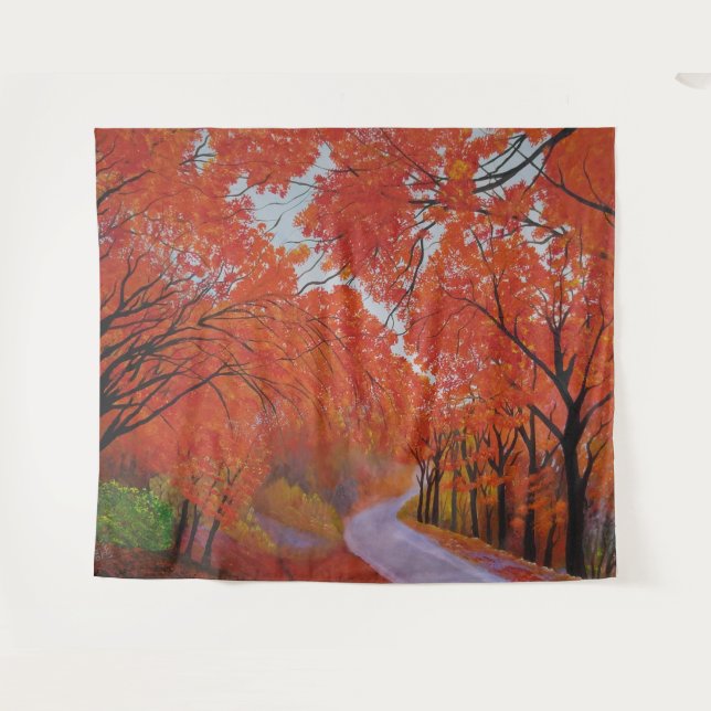 Fall Maple Daejeon Korea Wedding Backdrop Tapestry (Front (Horizontal))