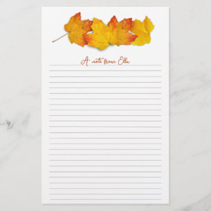 Fall Maple Leaf Border, Lined Writing Paper