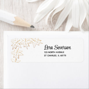 Fall Maple Leaf Edge Return Address Label