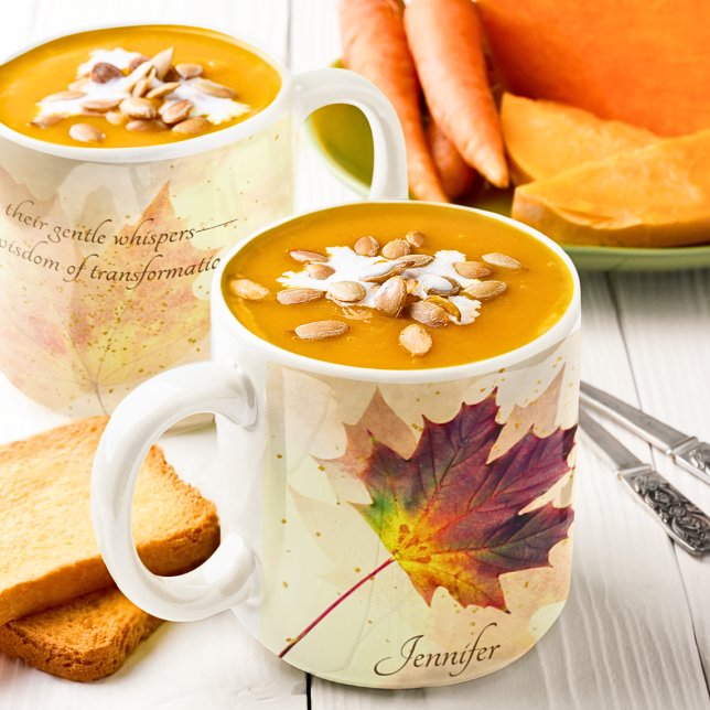 Fall Maple Leaf Soft Autumn Colours Inspirational Coffee Mug (Creator Uploaded)