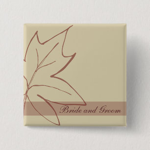 Fall Maple Leaf Wedding 15 Cm Square Badge